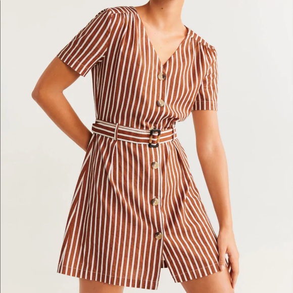 NWT Mango Belted striped shirt dress - Picture 3 of 7